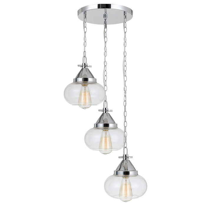 Antique Hardware 60W X 3 MAYWOOD GLASS PENDANT (EDISON BULBS NOT INCLUDED) Pendant