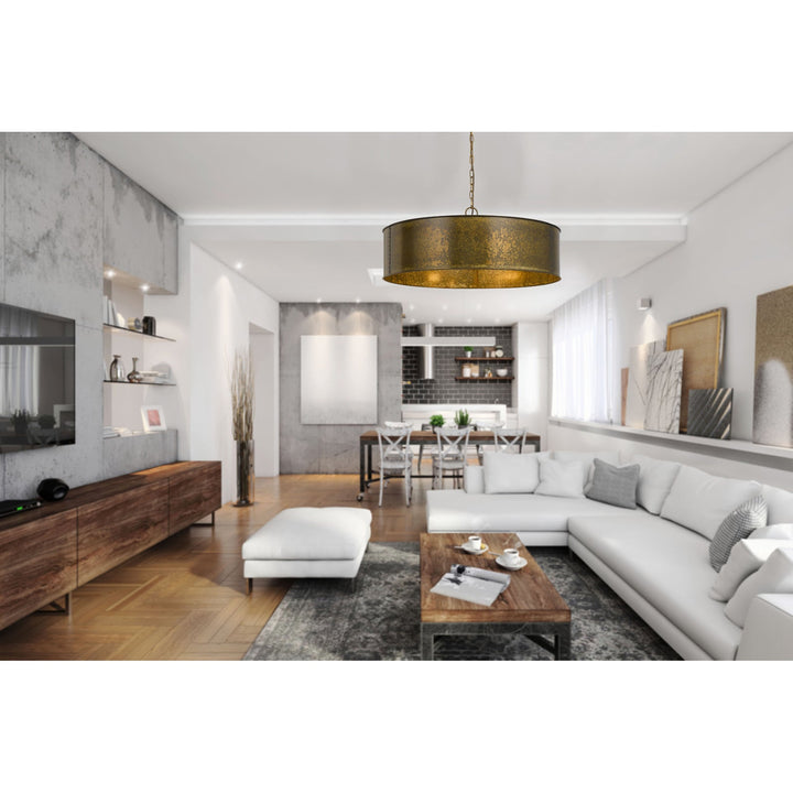 ##Antique Hardware## 60W X 5 ROCHEFORT METAL 5 LIGHT CHANDELIER