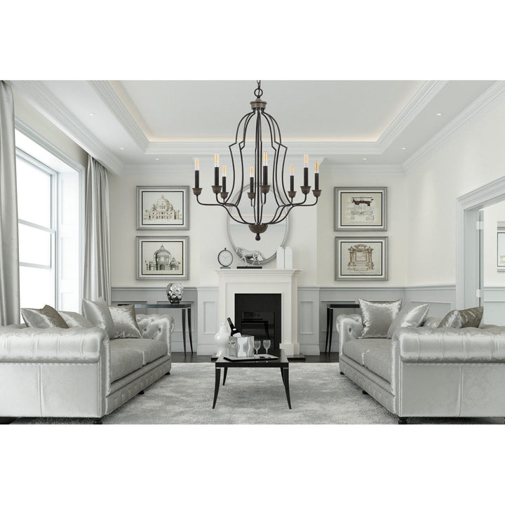 ##Antique Hardware## 60W X 8 LEBRIJA METAL CHANDELIER (EDISON BULBS NOT INCLUDED)