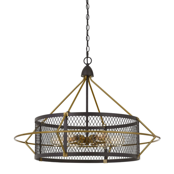 ##Antique Hardware## 60W X 6 CASERTA METAL CHANDELIER WITH MESH SHADE (EDISON BULBS NOT INCLUDED)