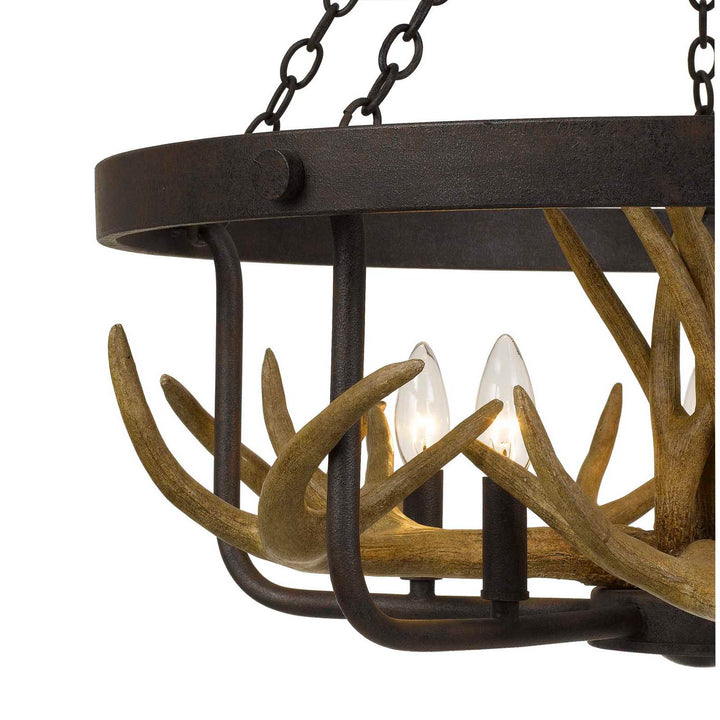 ##Antique Hardware## ANGELO 60W X 5 METAL ANTLER CHANDELIER