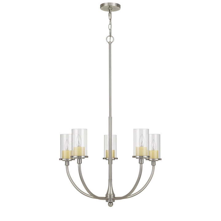 ##Antique Hardware## JERVIS METAL CHANDELIER WITH GLASS SHADES
