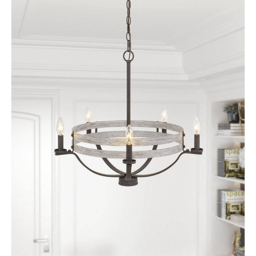 ##Antique Hardware## 60W X 5 BRIG METAL CHANDELIER