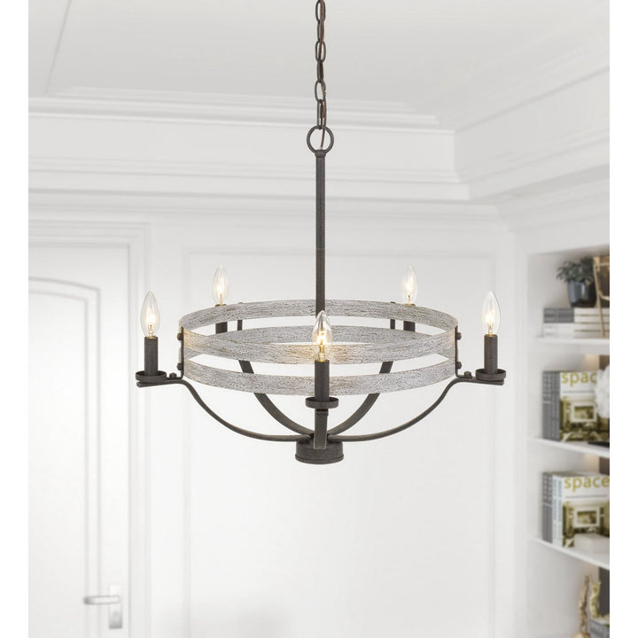 ##Antique Hardware## 60W X 5 BRIG METAL CHANDELIER