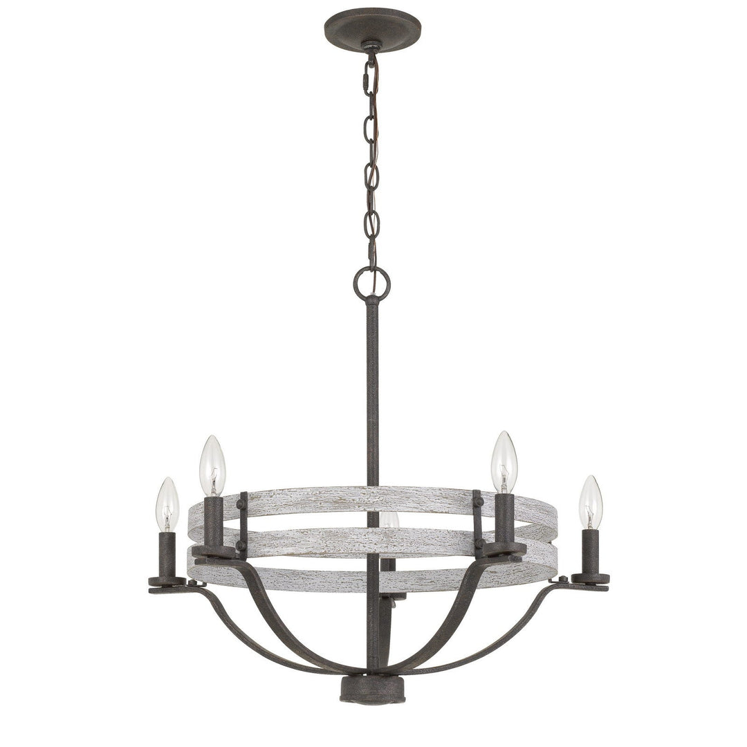 ##Antique Hardware## 60W X 5 BRIG METAL CHANDELIER