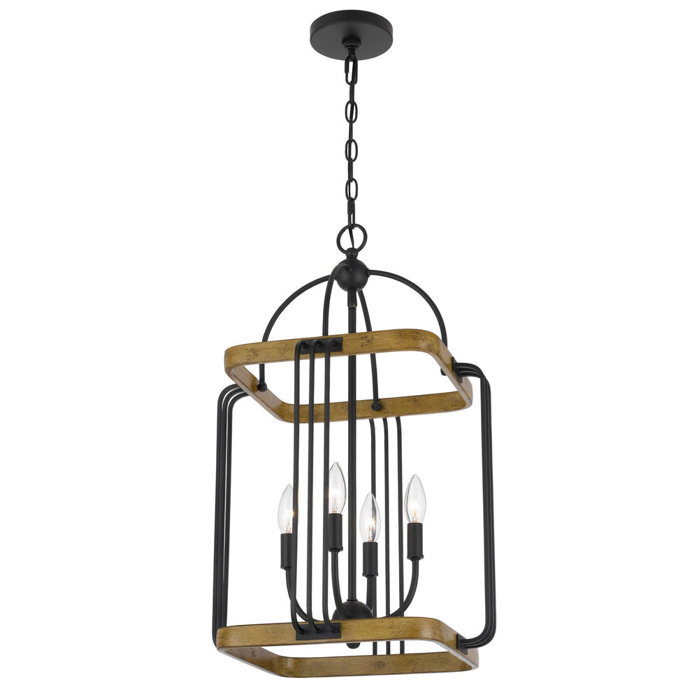 ##Antique Hardware## RIPON METAL CHANDELIER WITH WOOD FINISH