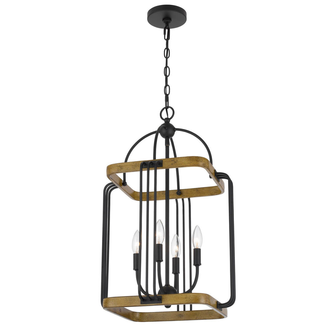 ##Antique Hardware## RIPON METAL CHANDELIER WITH WOOD FINISH