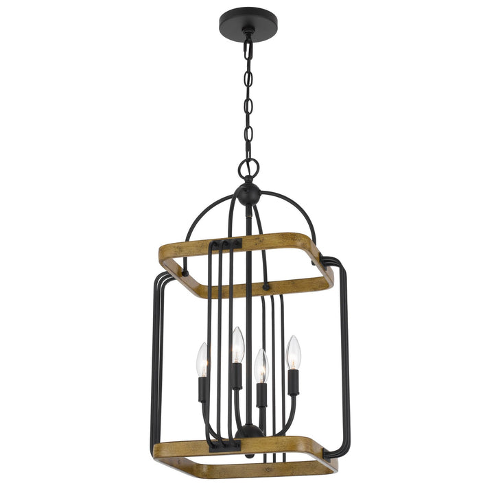 ##Antique Hardware## RIPON METAL CHANDELIER WITH WOOD FINISH
