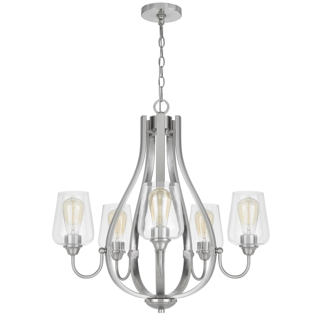 ##Antique Hardware## NEWPORT METAL CHANDELIER WITH GLASS SHADES