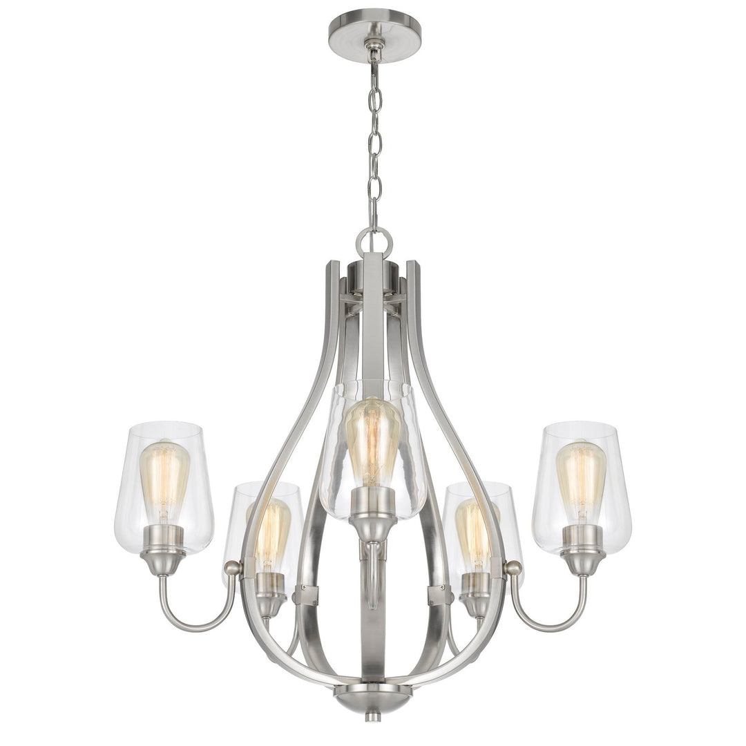 ##Antique Hardware## NEWPORT METAL CHANDELIER WITH GLASS SHADES