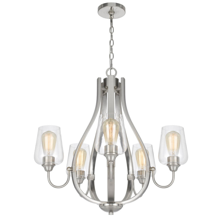 ##Antique Hardware## NEWPORT METAL CHANDELIER WITH GLASS SHADES