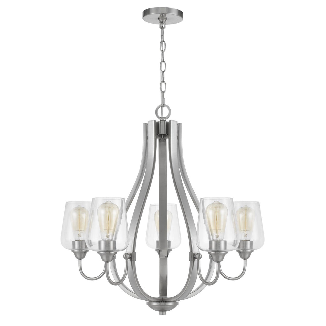 ##Antique Hardware## NEWPORT METAL CHANDELIER WITH GLASS SHADES