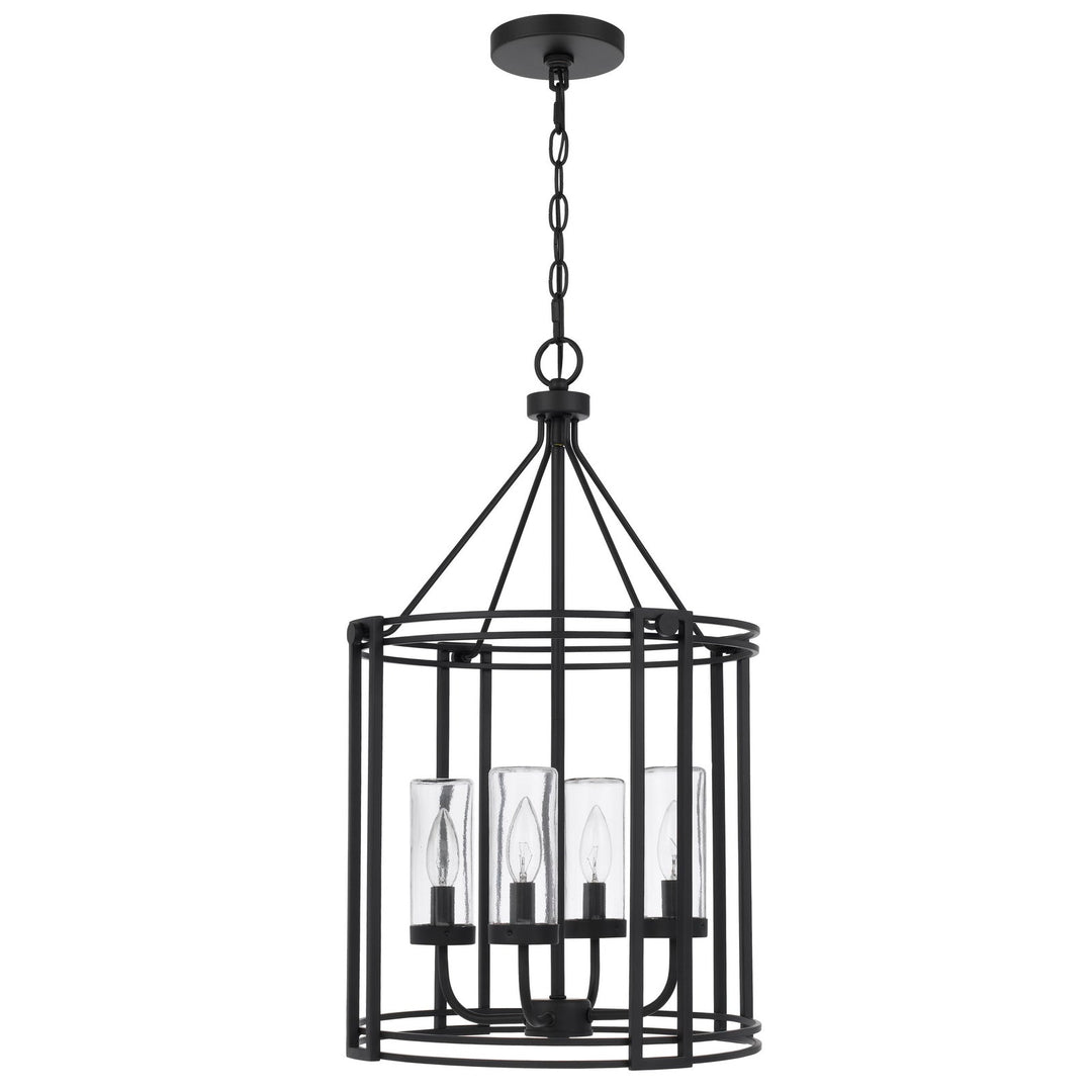 ##Antique Hardware## LUTON CAGE METAL CHANDELIER WITH GLASS SHADES