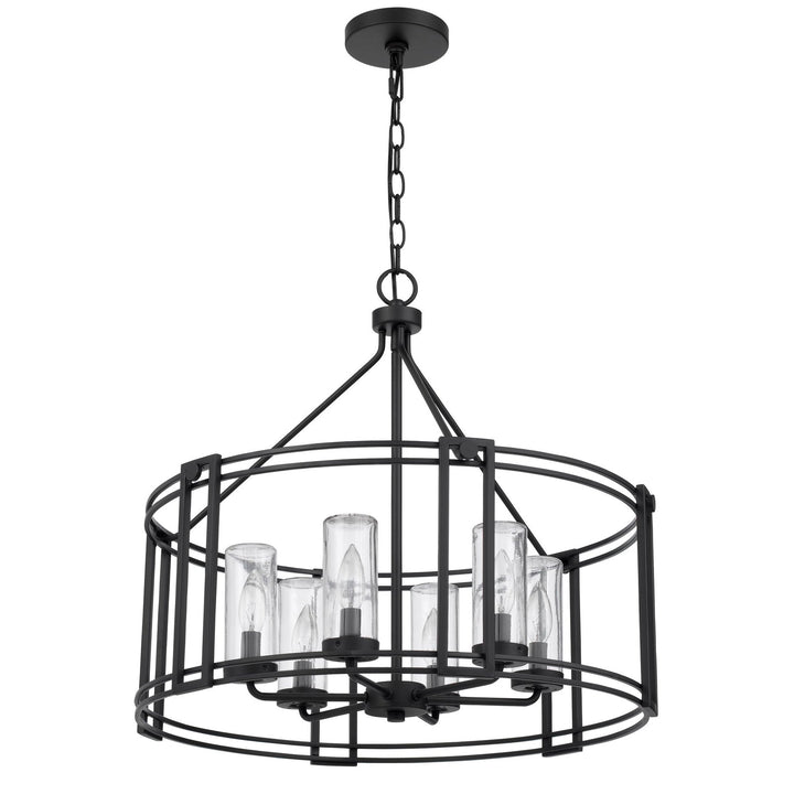 ##Antique Hardware## LUTON CAGE METAL CHANDELIER WITH GLASS SHADES