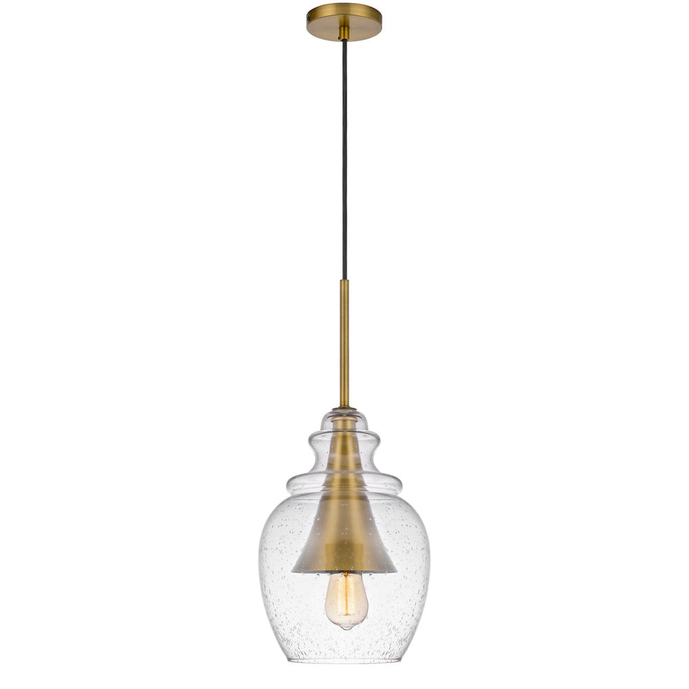 ##Antique Hardware## GIRONA GLASS DROP PENDANT WITH METAL CONE ACCENT