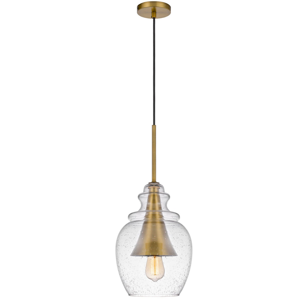 ##Antique Hardware## GIRONA GLASS DROP PENDANT WITH METAL CONE ACCENT