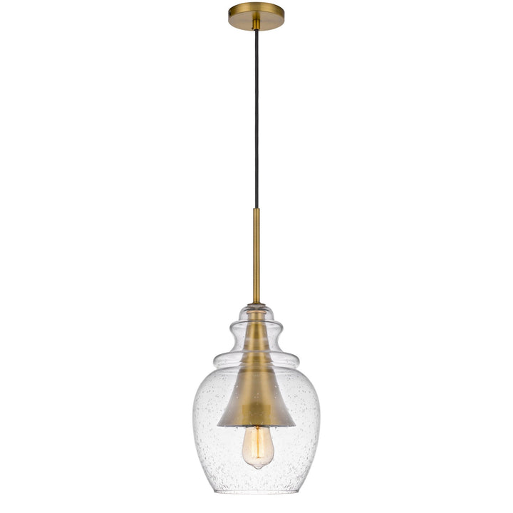 ##Antique Hardware## GIRONA GLASS DROP PENDANT WITH METAL CONE ACCENT