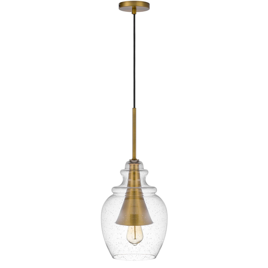 ##Antique Hardware## GIRONA GLASS DROP PENDANT WITH METAL CONE ACCENT