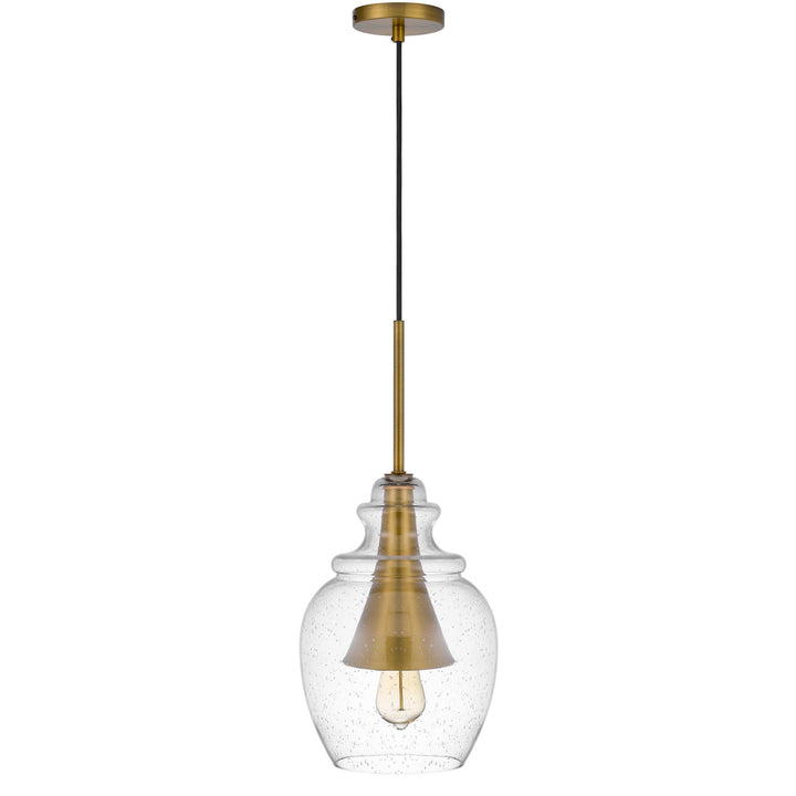 ##Antique Hardware## GIRONA GLASS DROP PENDANT WITH METAL CONE ACCENT