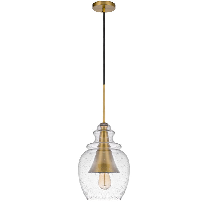 ##Antique Hardware## GIRONA GLASS DROP PENDANT WITH METAL CONE ACCENT