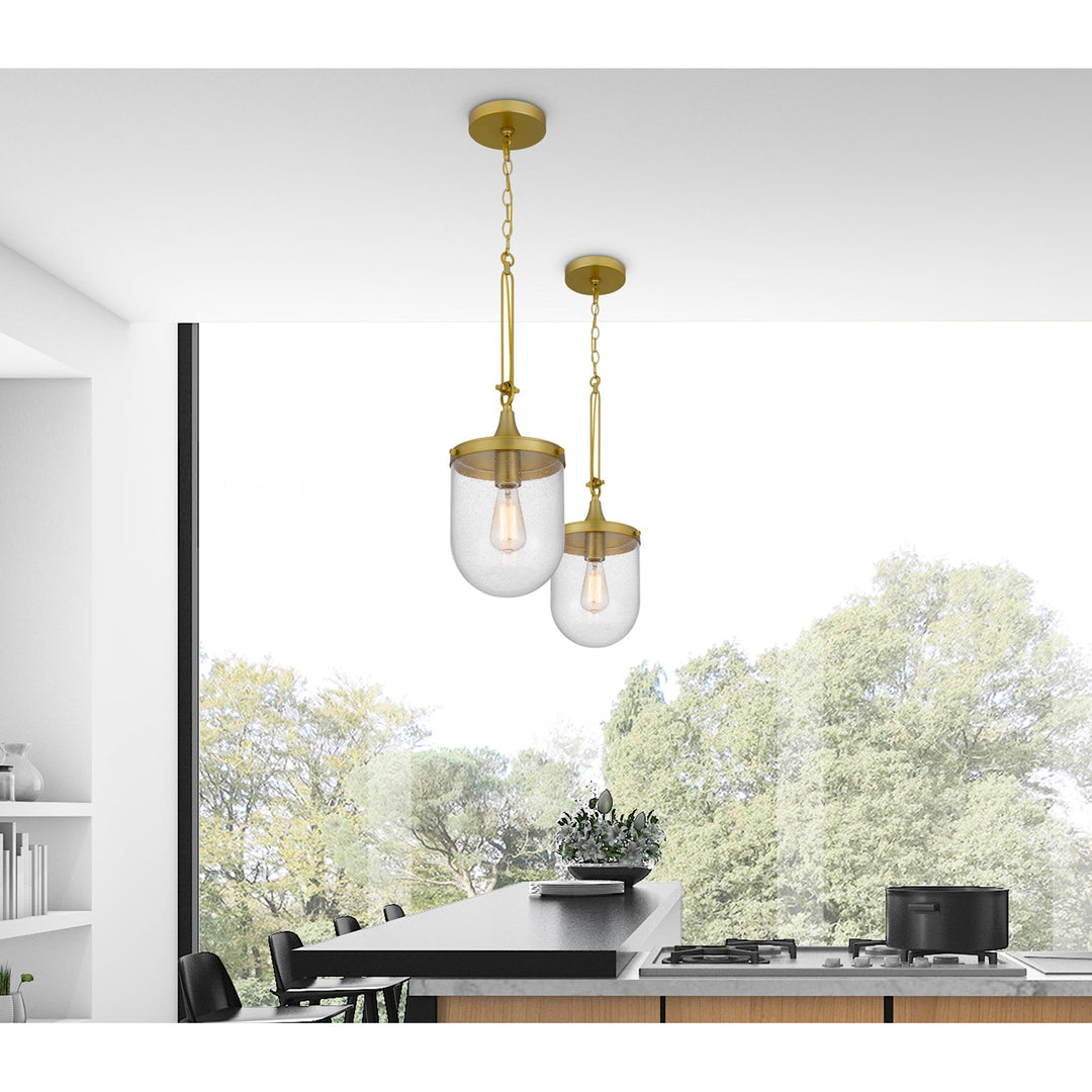 ##Antique Hardware## 60W ITHACA BUBBLED GLASS PENDANT FIXTURE