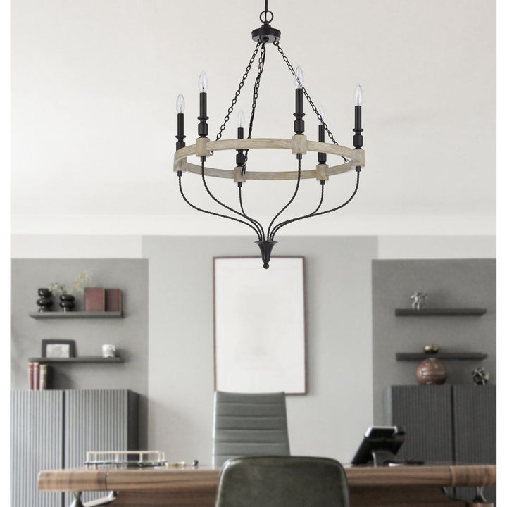 ##Antique Hardware## 60W X 6 GROVE METAL CHANDELIER