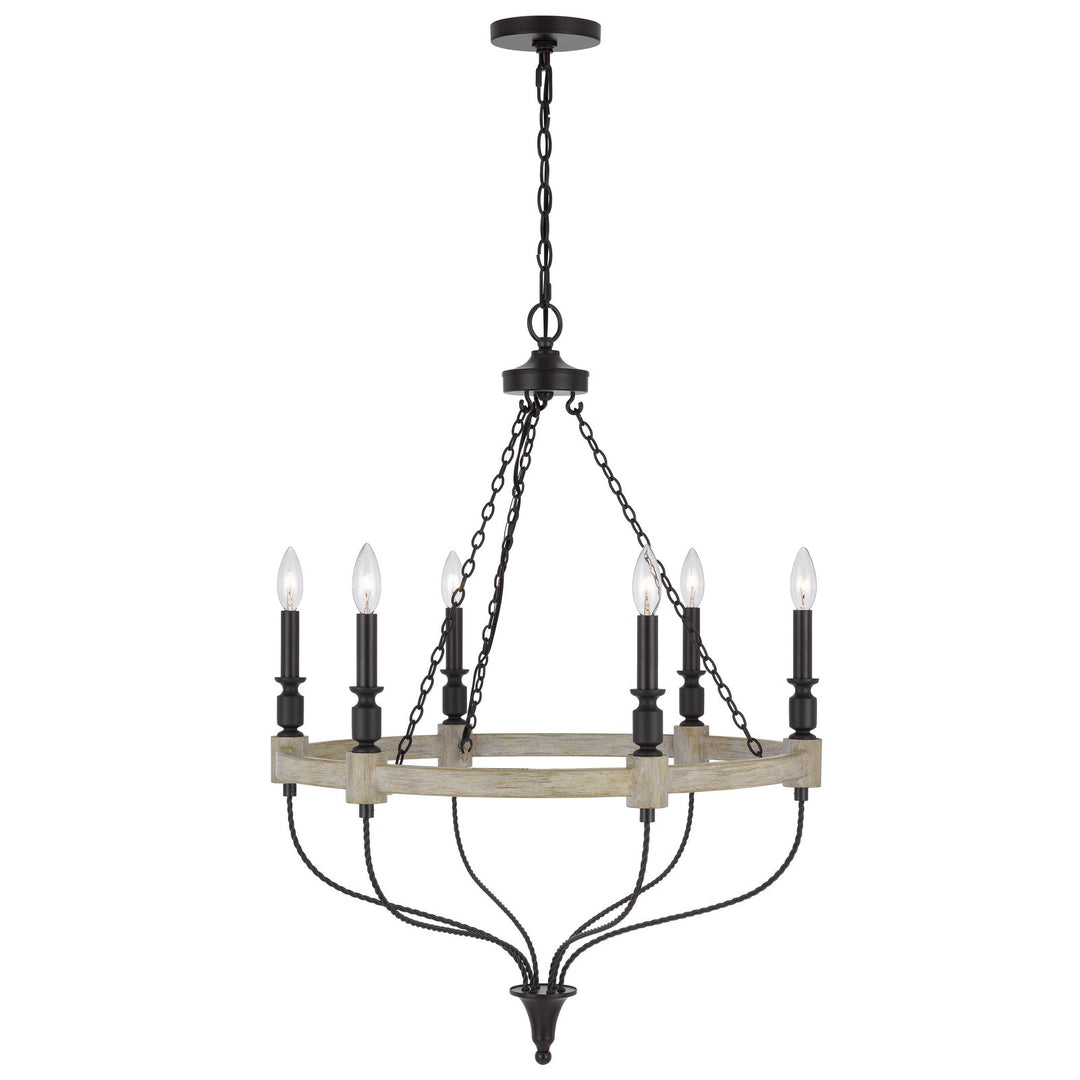 ##Antique Hardware## 60W X 6 GROVE METAL CHANDELIER