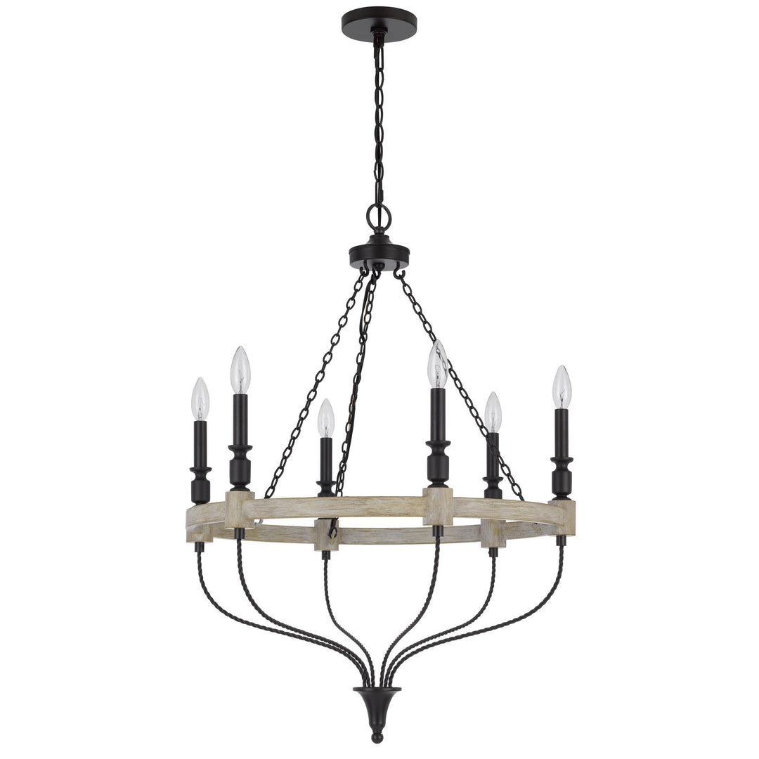 ##Antique Hardware## 60W X 6 GROVE METAL CHANDELIER