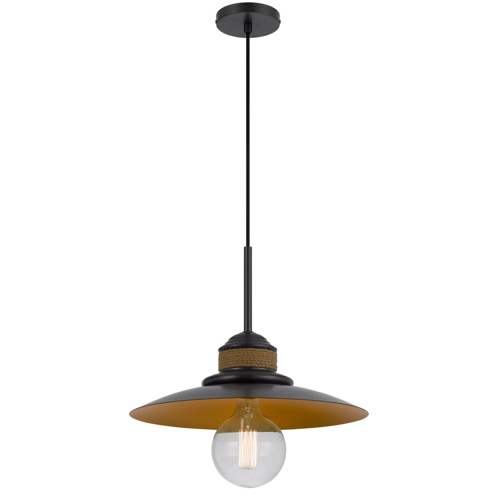 ##Antique Hardware## 60W MINEOLA METAL MINI PENDANT WITH BURLAP DESIGN