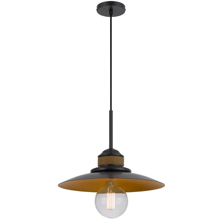 ##Antique Hardware## 60W MINEOLA METAL MINI PENDANT WITH BURLAP DESIGN