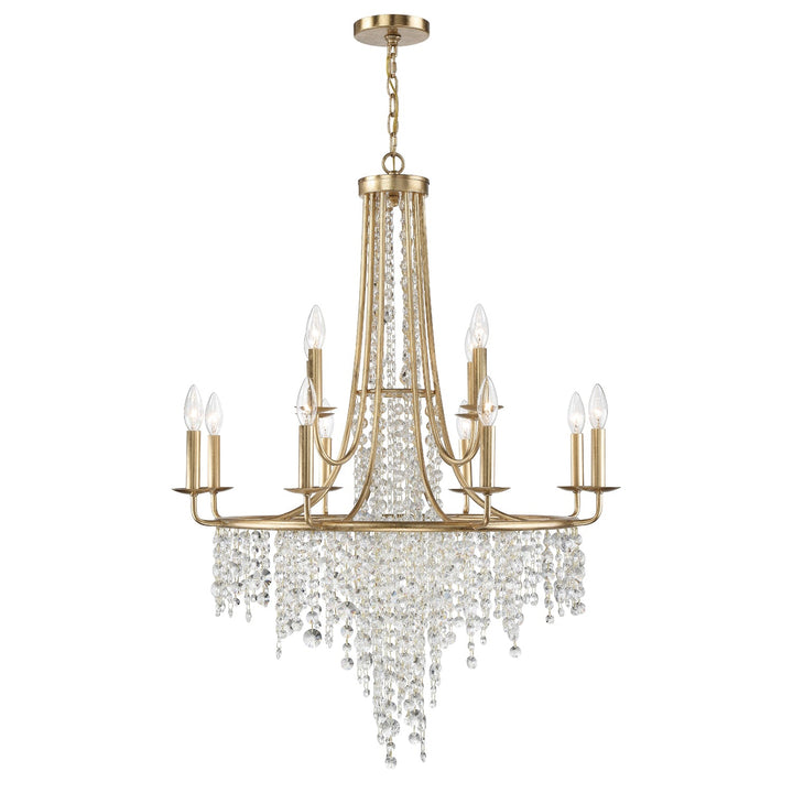 ##Antique Hardware## Gabrielle 12 Light Antique Gold Chandelier