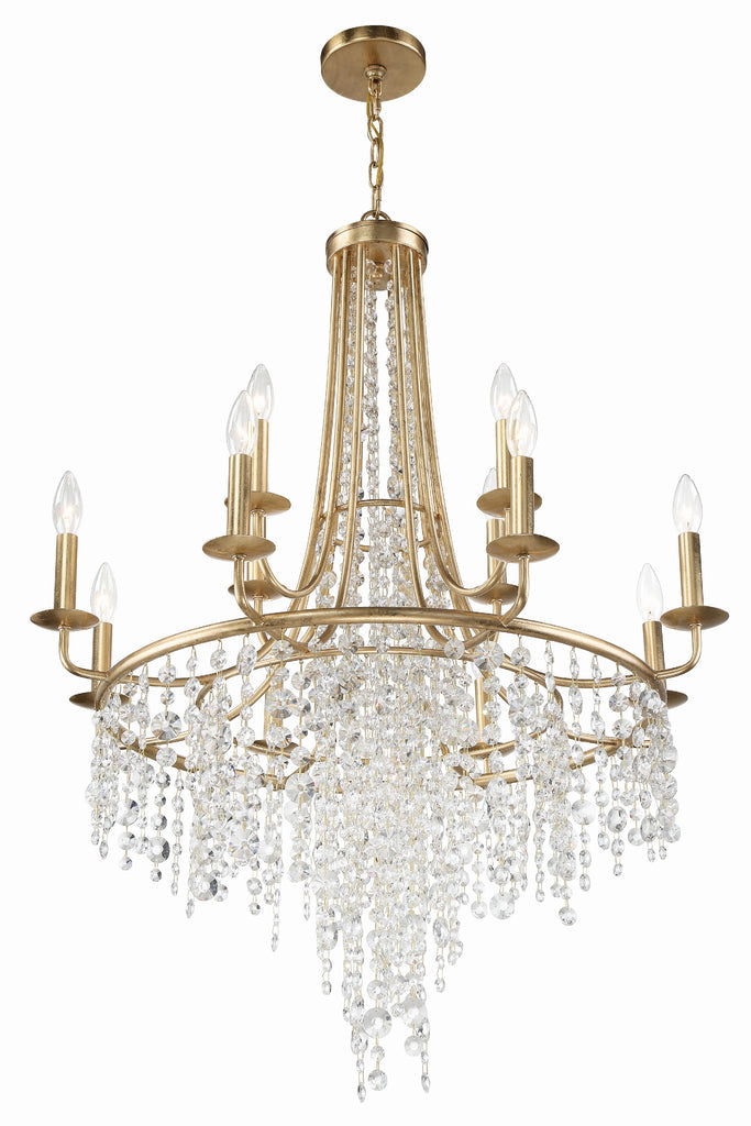 ##Antique Hardware## Gabrielle 12 Light Antique Gold Chandelier
