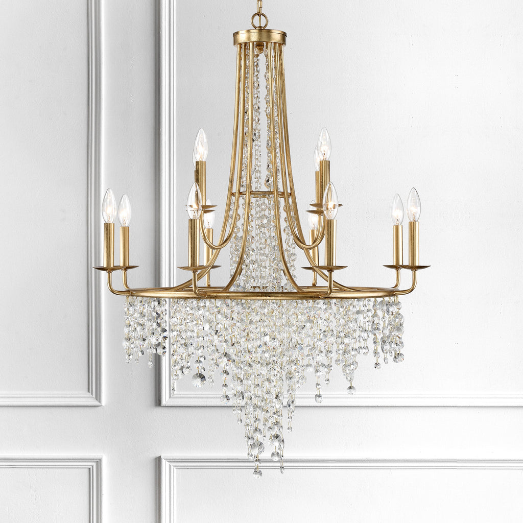 ##Antique Hardware## Gabrielle 12 Light Antique Gold Chandelier