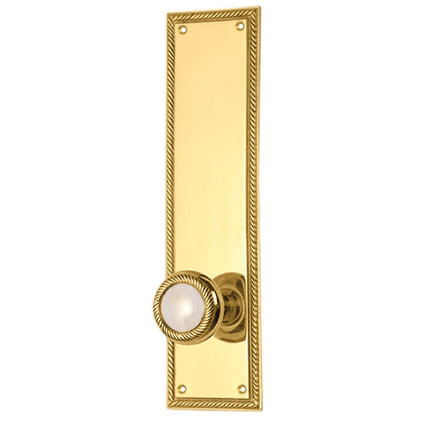 Georgian Roped Rectangular Backplate Door Set with Georgian Roped Door Knobs (Several Finishes Available)