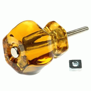 Antique Hardware 1 1/2 Inch Depression Hexagon Glass Cabinet and Furniture Knobs (Several Colors Available) CABINET GLASS KNOB