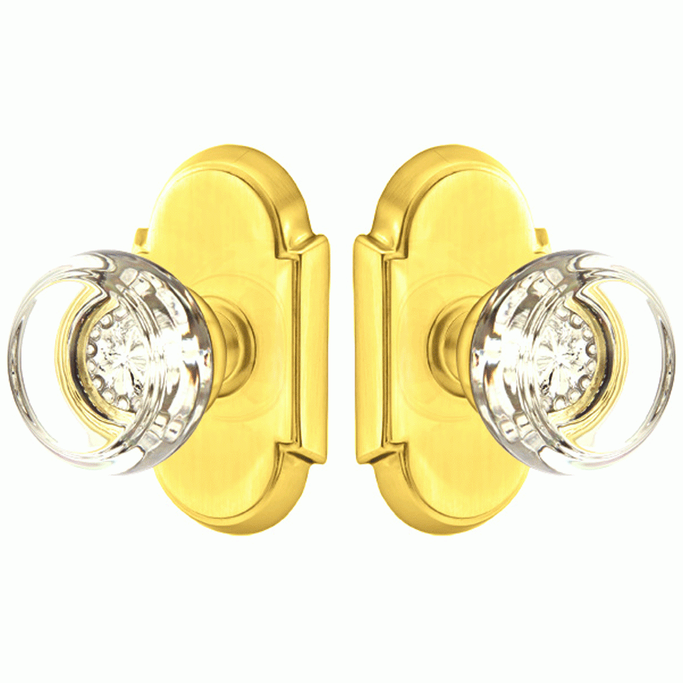 Antique Hardware Crystal Georgetown Door Knob Set With # 8 Rosette (Several Finish Options) EMTEK GLASS CRYSTAL GEORGETOWN DOOR KNOB