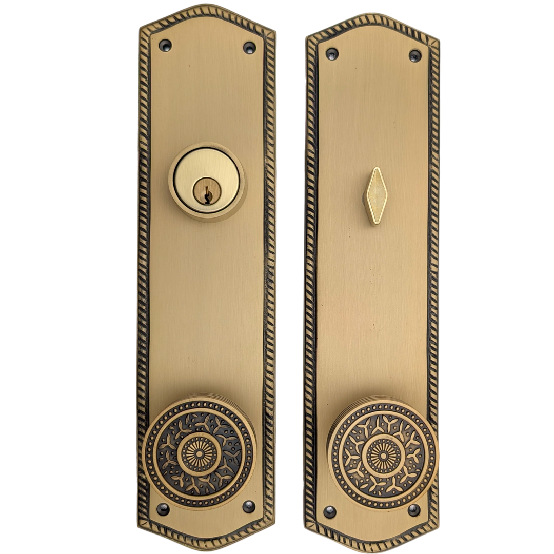 ##Antique Hardware## Georgian Oval Roped Style Single Door Entryway Set (Several Knob & Finish Options Available)