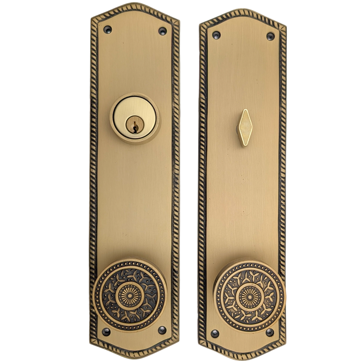 ##Antique Hardware## Georgian Oval Roped Style Single Door Entryway Set (Several Knob & Finish Options Available)