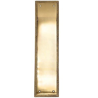 11 1/2 Inch Georgian Roped Style Door Push Plate (Several Finishes Available)