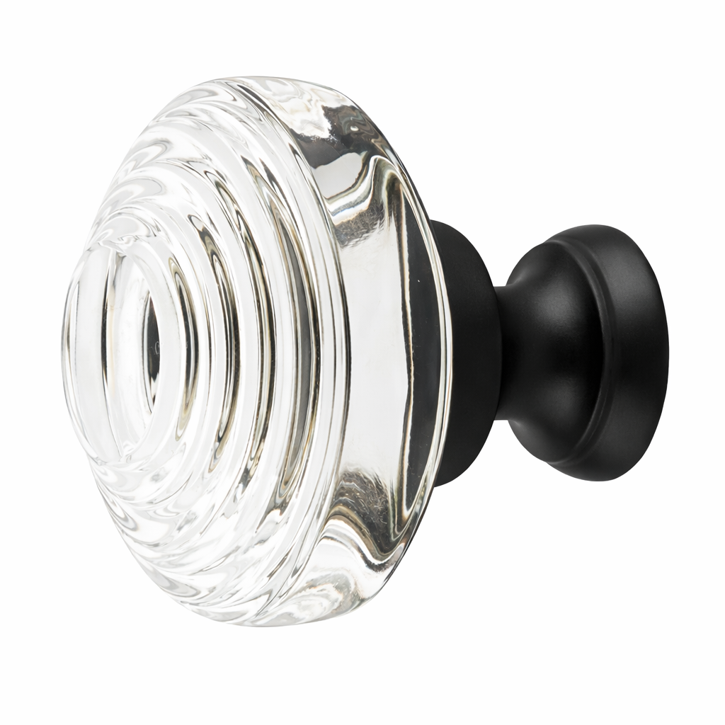 1 5/8 Inch Clear Crystal Glass Deco Cabinet & Furniture Knob