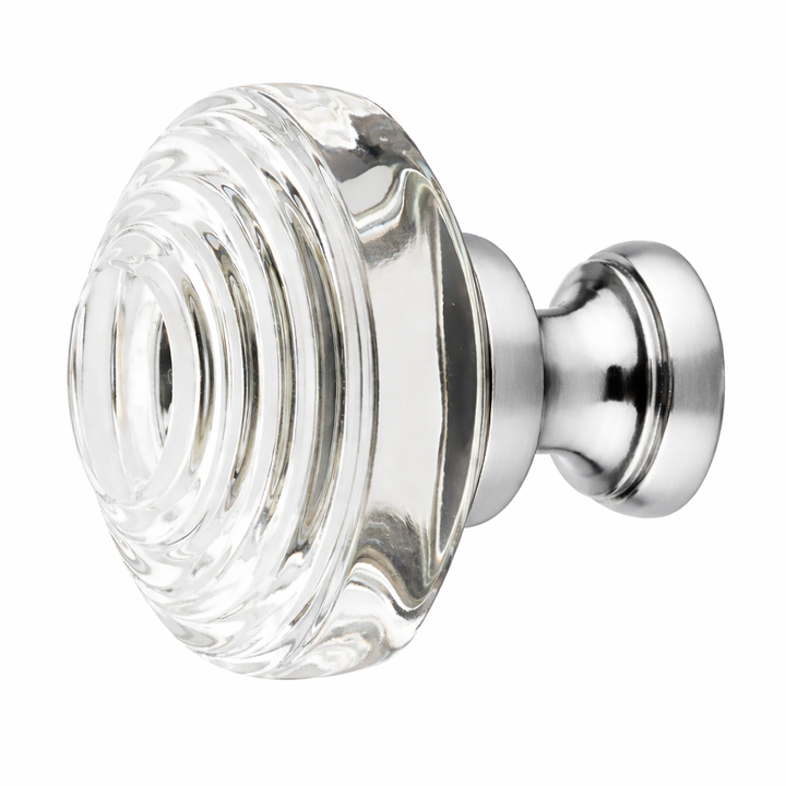 1 5/8 Inch Clear Crystal Glass Deco Cabinet & Furniture Knob