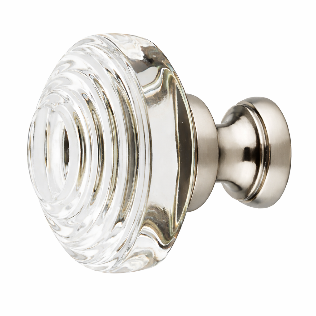 1 5/8 Inch Clear Crystal Glass Deco Cabinet & Furniture Knob
