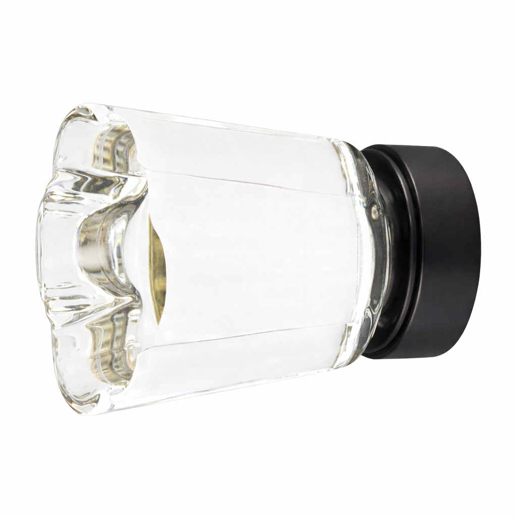 1 1/4 Inch Clear Crystal Glass Forza Cabinet & Furniture Knob