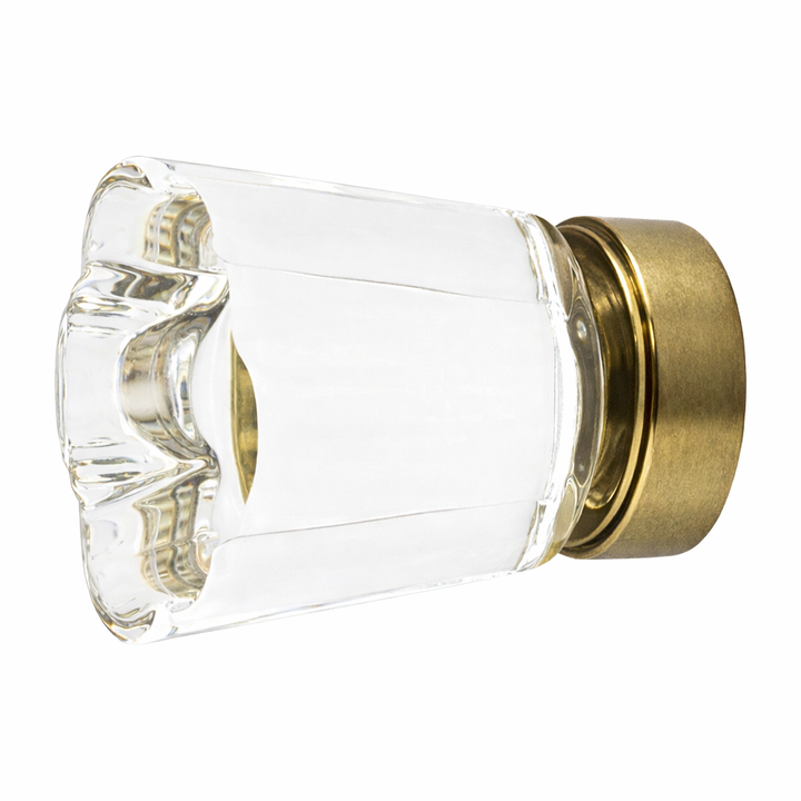 1 1/4 Inch Clear Crystal Glass Forza Cabinet & Furniture Knob