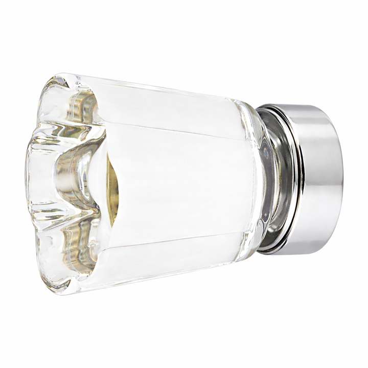 1 1/4 Inch Clear Crystal Glass Forza Cabinet & Furniture Knob
