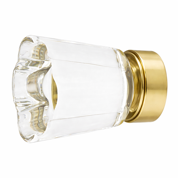 1 1/4 Inch Clear Crystal Glass Forza Cabinet & Furniture Knob