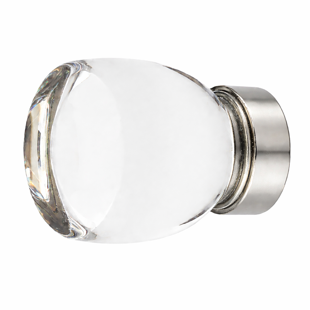 1 1/8 Inch Clear Crystal Glass Juneau Cabinet & Furniture Knob