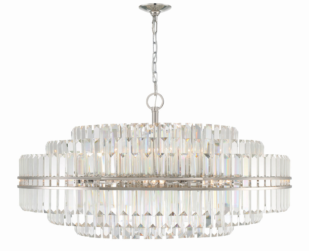 ##Antique Hardware## Hayes 32 Light Polished Nickel Chandelier