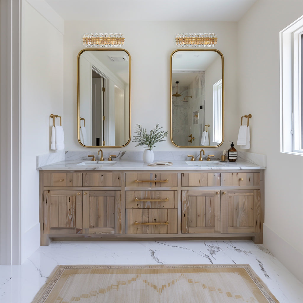 ##Antique Hardware## Hayes 4 Light Aged Brass Bathroom Vanity