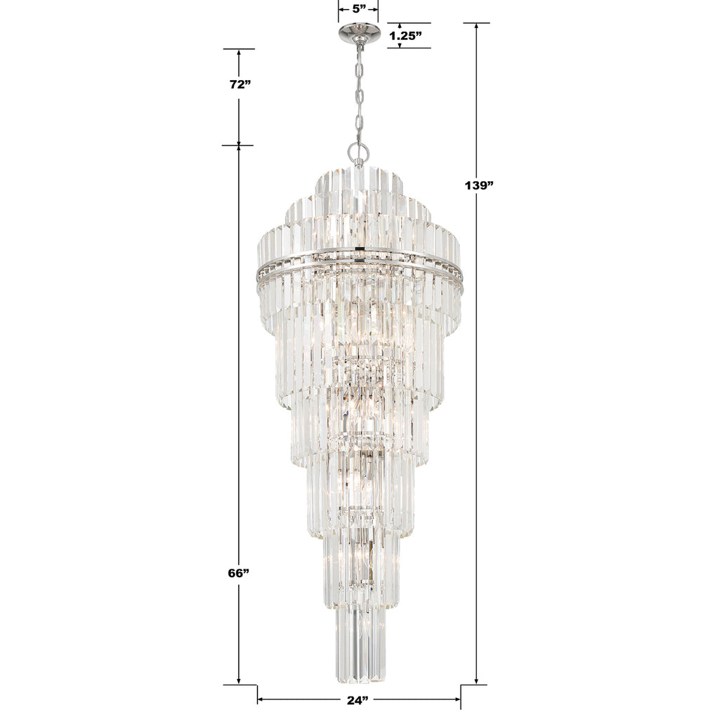 ##Antique Hardware## Hayes 31 Light Polished Nickel Chandelier